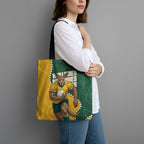 Australia Wallabies Rugby Mascot Tote Bag Indigenous Dot Art Style - Muscular Kangaroo Graphic