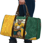 Australia Wallabies Rugby Mascot Travel Bag Indigenous Dot Art Style - Muscular Kangaroo Graphic