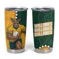 Australia Wallabies Rugby Mascot Tumbler Cup Indigenous Dot Art Style - Muscular Kangaroo Graphic
