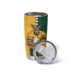 Australia Wallabies Rugby Mascot Tumbler Cup Indigenous Dot Art Style - Muscular Kangaroo Graphic