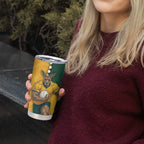 Australia Wallabies Rugby Mascot Tumbler Cup Indigenous Dot Art Style - Muscular Kangaroo Graphic