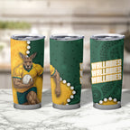 Australia Wallabies Rugby Mascot Tumbler Cup Indigenous Dot Art Style - Muscular Kangaroo Graphic