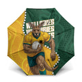 Australia Wallabies Rugby Mascot Umbrella Indigenous Dot Art Style - Muscular Kangaroo Graphic