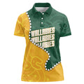 Australia Wallabies Rugby Mascot Women Polo Shirt Indigenous Dot Art Style - Muscular Kangaroo Graphic