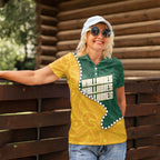Australia Wallabies Rugby Mascot Women Polo Shirt Indigenous Dot Art Style - Muscular Kangaroo Graphic