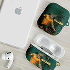 Australia Wallabies AirPods Case Aboriginal Rugby Kangaroo Mascot - Gold And Green