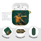 Australia Wallabies AirPods Case Aboriginal Rugby Kangaroo Mascot - Gold And Green