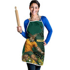 Australia Wallabies Apron Aboriginal Rugby Kangaroo Mascot - Gold And Green