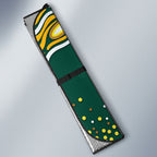 Australia Wallabies Auto Sun Shade Aboriginal Rugby Kangaroo Mascot - Gold And Green