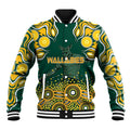 Australia Wallabies Baseball Jacket Aboriginal Rugby Kangaroo Mascot - Gold And Green