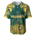 Australia Wallabies Baseball Jersey Aboriginal Rugby Kangaroo Mascot - Gold And Green