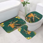 Australia Wallabies Bathroom Set Aboriginal Rugby Kangaroo Mascot - Gold And Green