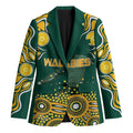 Australia Wallabies Blazer Aboriginal Rugby Kangaroo Mascot - Gold And Green