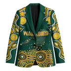 Australia Wallabies Blazer Aboriginal Rugby Kangaroo Mascot - Gold And Green