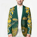 Australia Wallabies Blazer Aboriginal Rugby Kangaroo Mascot - Gold And Green