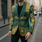Australia Wallabies Blazer Aboriginal Rugby Kangaroo Mascot - Gold And Green