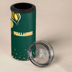 Australia Wallabies 4 in 1 Can Cooler Tumbler Aboriginal Rugby Kangaroo Mascot - Gold And Green
