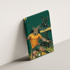 Australia Wallabies Canvas Wall Art Aboriginal Rugby Kangaroo Mascot - Gold And Green