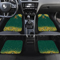 Australia Wallabies Car Mats Aboriginal Rugby Kangaroo Mascot - Gold And Green