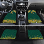 Australia Wallabies Car Mats Aboriginal Rugby Kangaroo Mascot - Gold And Green