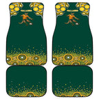 Australia Wallabies Car Mats Aboriginal Rugby Kangaroo Mascot - Gold And Green