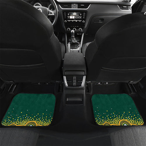 Australia Wallabies Car Mats Aboriginal Rugby Kangaroo Mascot - Gold And Green