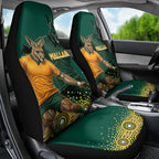 Australia Wallabies Car Seat Cover Aboriginal Rugby Kangaroo Mascot - Gold And Green