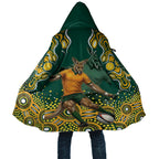 Australia Wallabies Cloak Aboriginal Rugby Kangaroo Mascot - Gold And Green