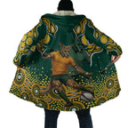 Australia Wallabies Cloak Aboriginal Rugby Kangaroo Mascot - Gold And Green