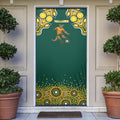Australia Wallabies Door Cover Aboriginal Rugby Kangaroo Mascot - Gold And Green