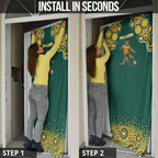 Australia Wallabies Door Cover Aboriginal Rugby Kangaroo Mascot - Gold And Green
