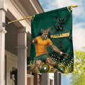 Australia Wallabies Garden Flag Aboriginal Rugby Kangaroo Mascot - Gold And Green
