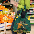 Australia Wallabies Grocery Bag Aboriginal Rugby Kangaroo Mascot - Gold And Green