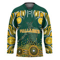 Australia Wallabies Hockey Jersey Aboriginal Rugby Kangaroo Mascot - Gold And Green