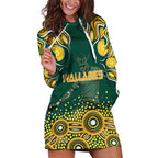 Australia Wallabies Hoodie Dress Aboriginal Rugby Kangaroo Mascot - Gold And Green
