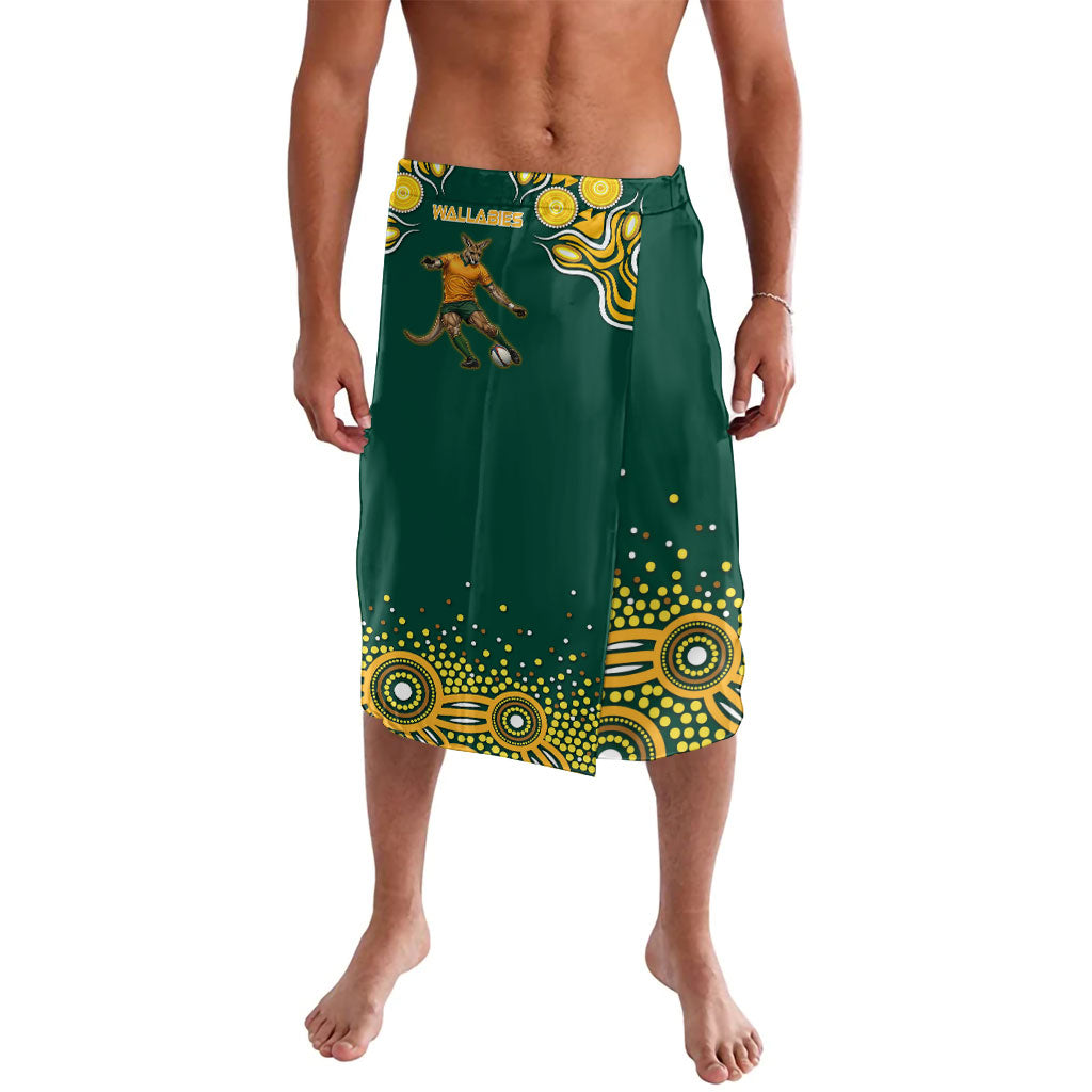 Australia Wallabies Lavalava Aboriginal Rugby Kangaroo Mascot - Gold And Green