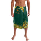 Australia Wallabies Lavalava Aboriginal Rugby Kangaroo Mascot - Gold And Green