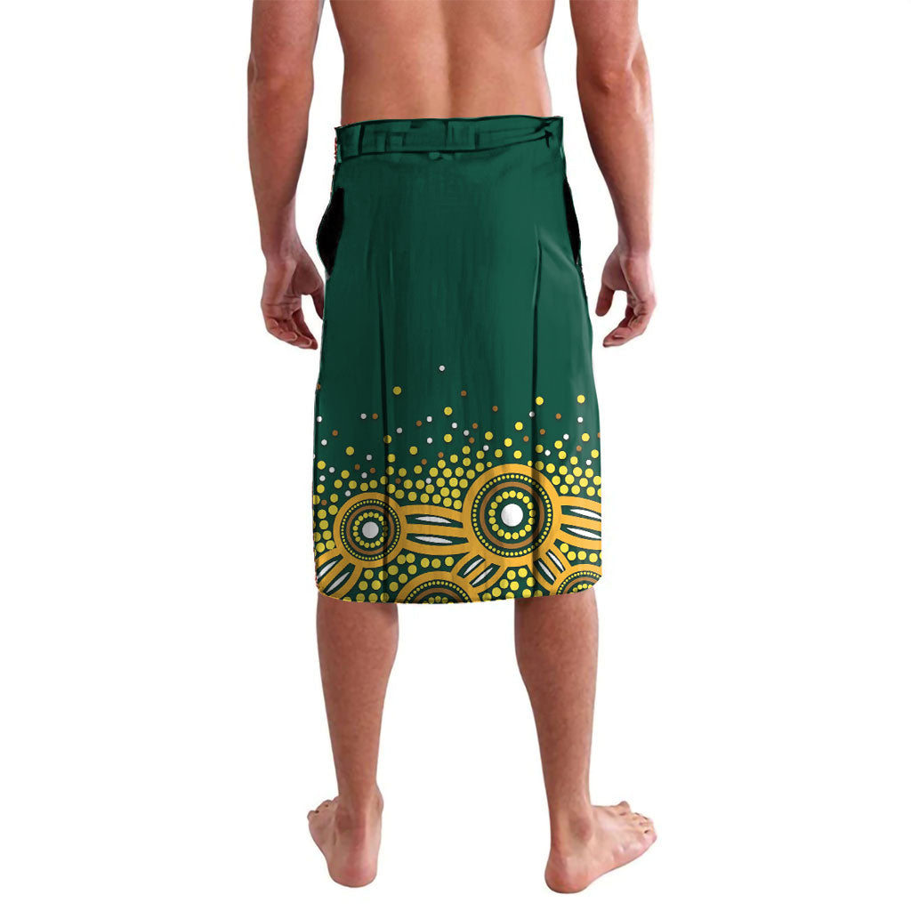 Australia Wallabies Lavalava Aboriginal Rugby Kangaroo Mascot - Gold And Green