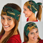 Australia Wallabies Neck Gaiter Aboriginal Rugby Kangaroo Mascot - Gold And Green