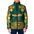 Australia Wallabies Padded Jacket Aboriginal Rugby Kangaroo Mascot - Gold And Green
