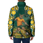 Australia Wallabies Padded Jacket Aboriginal Rugby Kangaroo Mascot - Gold And Green