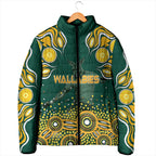 Australia Wallabies Padded Jacket Aboriginal Rugby Kangaroo Mascot - Gold And Green