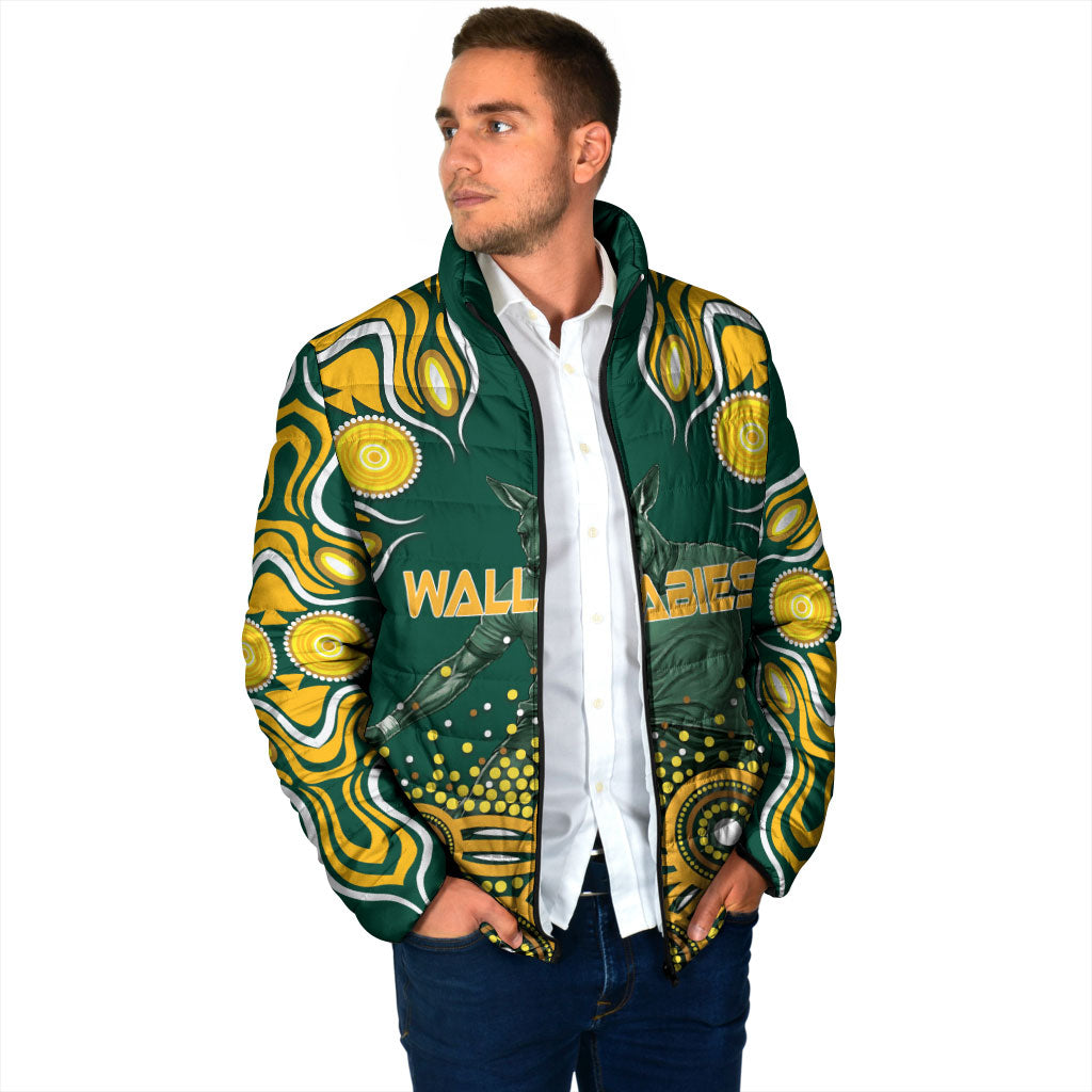 Australia Wallabies Padded Jacket Aboriginal Rugby Kangaroo Mascot - Gold And Green