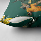 Australia Wallabies Pillow Cover Aboriginal Rugby Kangaroo Mascot - Gold And Green