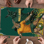 Australia Wallabies Puzzle Aboriginal Rugby Kangaroo Mascot - Gold And Green