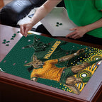 Australia Wallabies Puzzle Aboriginal Rugby Kangaroo Mascot - Gold And Green