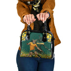 Australia Wallabies Shoulder Handbag Aboriginal Rugby Kangaroo Mascot - Gold And Green