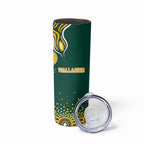 Australia Wallabies Skinny Tumbler Aboriginal Rugby Kangaroo Mascot - Gold And Green