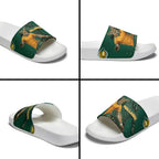 Australia Wallabies Slide Sandals Aboriginal Rugby Kangaroo Mascot - Gold And Green