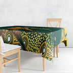 Australia Wallabies Tablecloth Aboriginal Rugby Kangaroo Mascot - Gold And Green